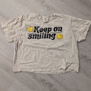 Comfort Colors Smiley Crop Top - Cream